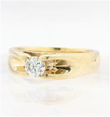 MagicGlo 14K Solid Yellow Gold 8.67g .50 CT Diamond Solitaire Ring Size-9.25